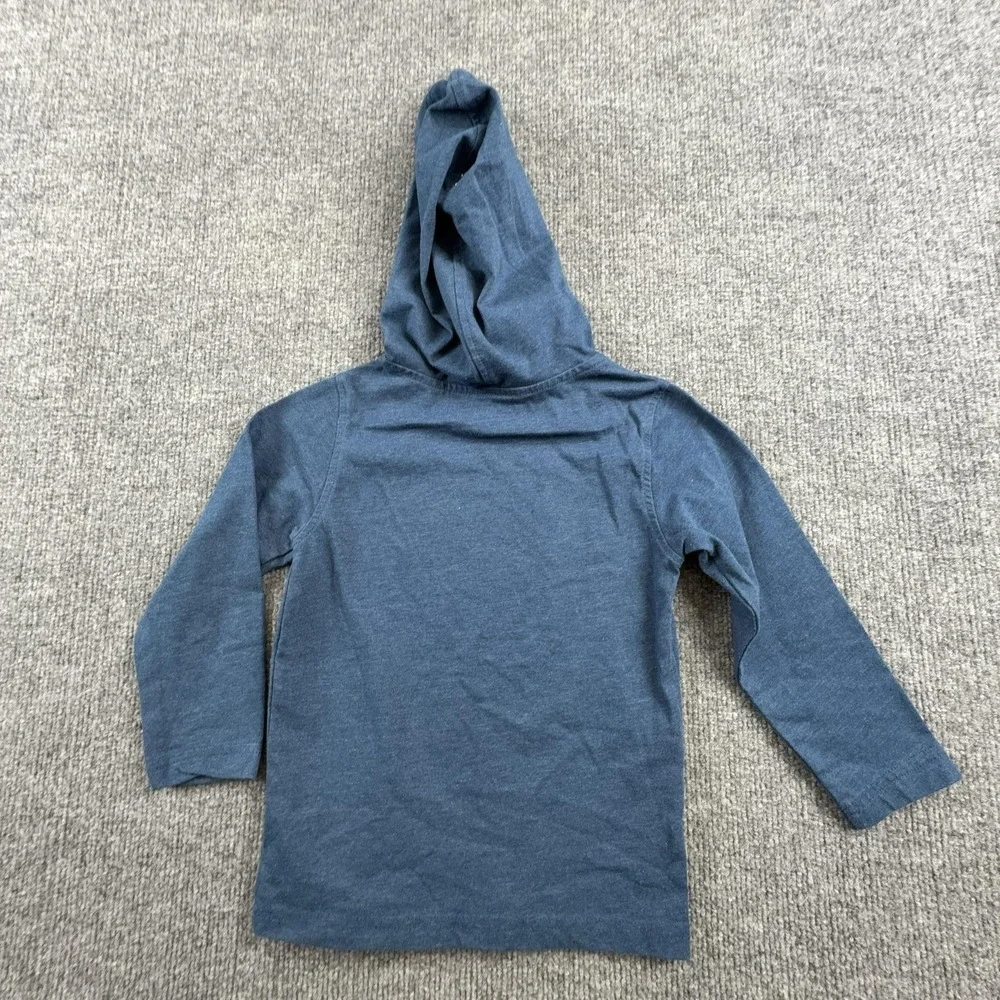 Lucky Brand Shirt Kids 3T Blue Hooded Long Sleeve Rainbow Logo Graphic Tee
